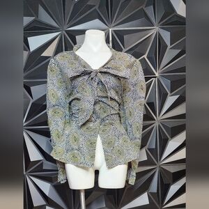 Ashro Black and Gold Patterned Blouse
